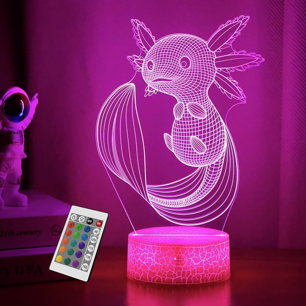 BNIB 3D Lamp with Axolotl Design